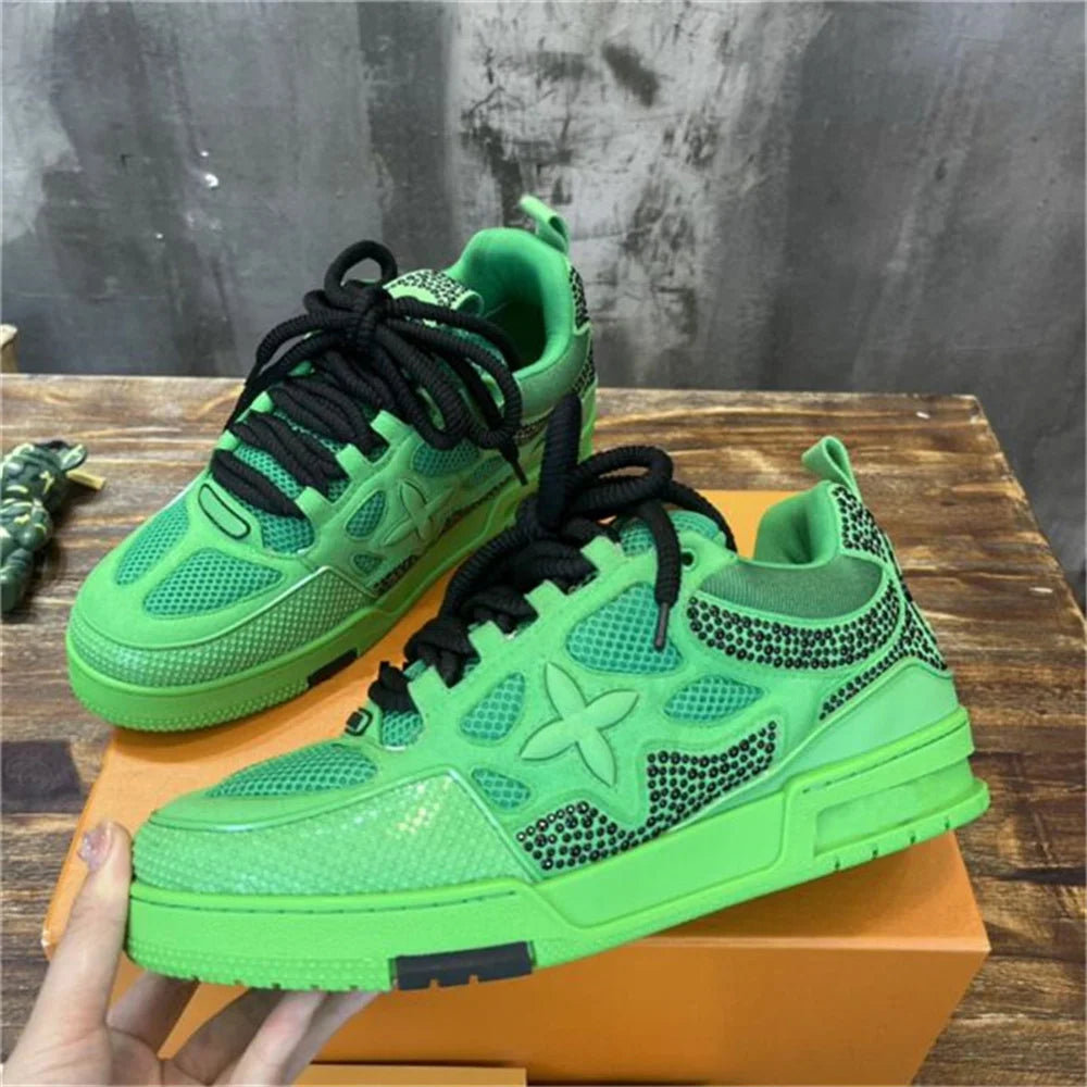 Skate Sneakers Designer Trainer Sneaker Casual Runner Shoe Outdor Leather Flower Ruuing Fashion Classic Women Men Shoes EU Size