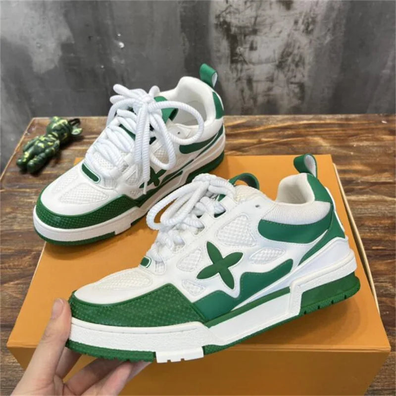 Skate Sneakers Designer Trainer Sneaker Casual Runner Shoe Outdor Leather Flower Ruuing Fashion Classic Women Men Shoes EU Size