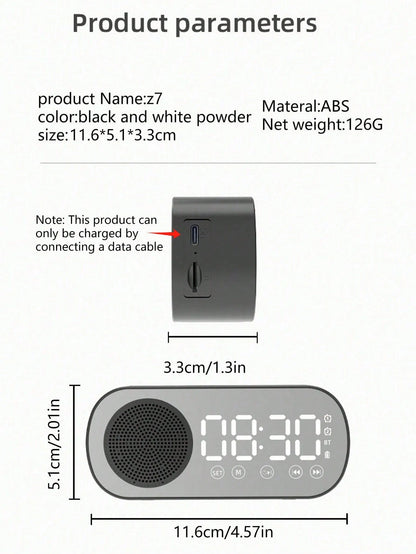 Wireless Bluetooth Speaker, Multi-functional Loud Subwoofer Clock, Mini AI Smart Alarm Clock Speaker