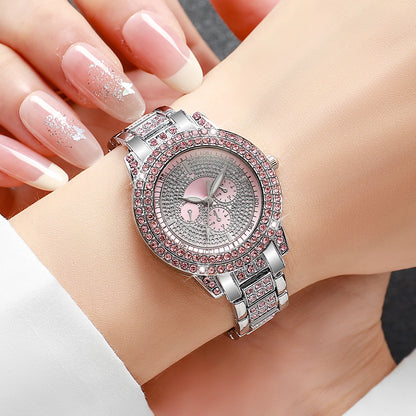 1/3PCS Luxury Rhinestone Women Watch Diamond Jewelry Set Elegant Steel Ladies Quartz Wristwatch Reloj Mujer（Without Box）