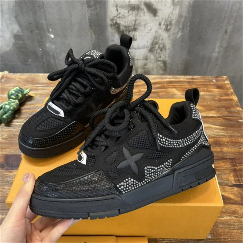 Skate Sneakers Designer Trainer Sneaker Casual Runner Shoe Outdor Leather Flower Ruuing Fashion Classic Women Men Shoes EU Size