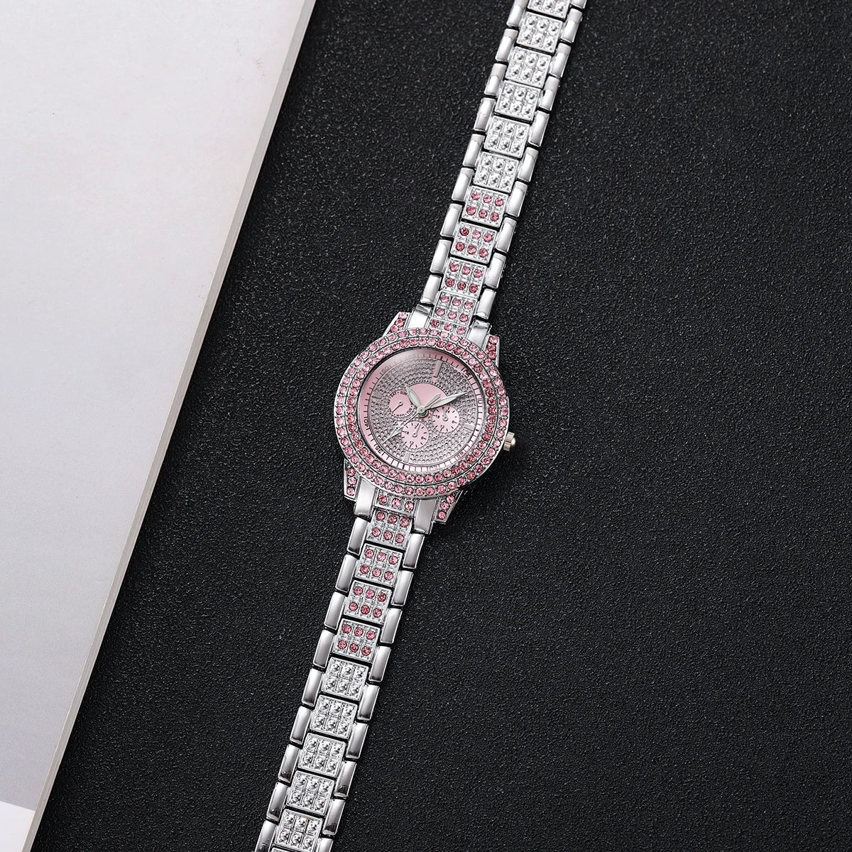 1/3PCS Luxury Rhinestone Women Watch Diamond Jewelry Set Elegant Steel Ladies Quartz Wristwatch Reloj Mujer（Without Box）