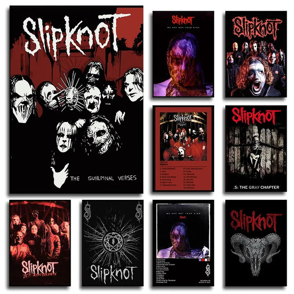 Heavy Metal Band Rap-Metal Music S-Slipknot Album Cover Poster Canvas Picture Wall Art for Fans The Gray Chapter Song Home Decor