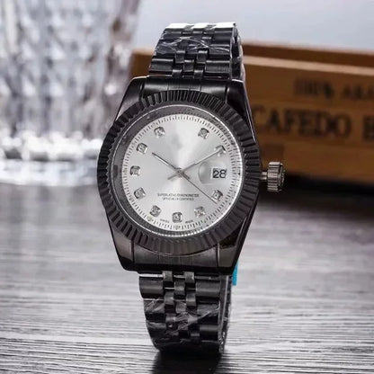 Watches for Women Simple Casual Student Fashion Quartz Diamond-Encrusted Steel Band Calendar Gold Set Men's Watch Couple