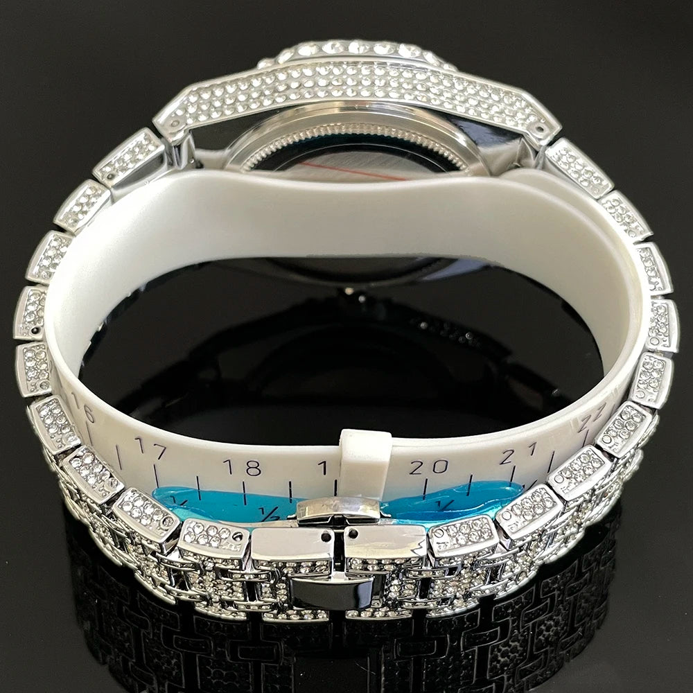 2025 New Luxury Brand UNIGUET Iced Watch For Men Fashion Hip Hop Diamond Waterproof Stainless Steel Wristwatch Male Dropshipping