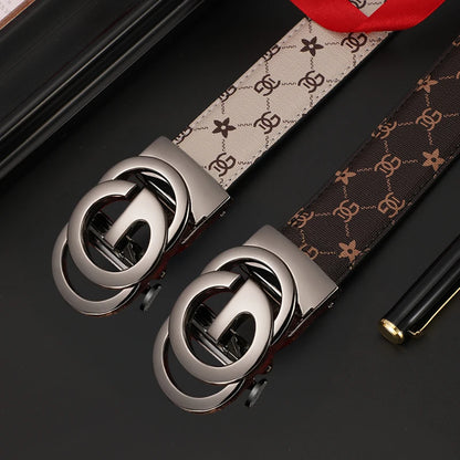 Men belt Genuine Leather Belt Metal Alloy Automatic Buckle Brand Luxury Design Waist Belts for Men Strap Male