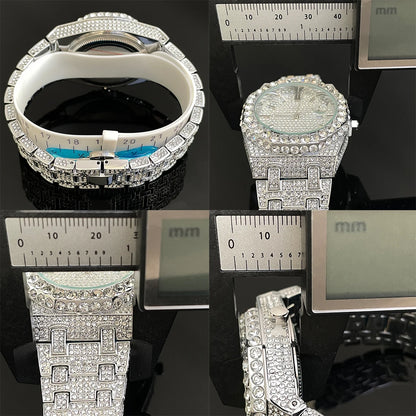 2025 New Luxury Brand UNIGUET Iced Watch For Men Fashion Hip Hop Diamond Waterproof Stainless Steel Wristwatch Male Dropshipping