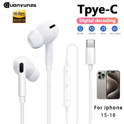 Original Wired Earphones for Apple Lightning iPhone 15 16 14 13 12 11 Pro Max Mini X XS XR X 7 8 6 Plus SE Headphones Accessorie