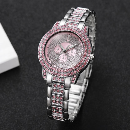1/3PCS Luxury Rhinestone Women Watch Diamond Jewelry Set Elegant Steel Ladies Quartz Wristwatch Reloj Mujer（Without Box）